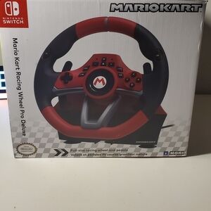 Nintendo Switch Mario Kart Racing Wheel Pro Deluxe - Red and Black